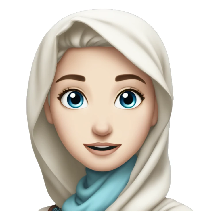 Hijabi elsa princess freckless blue eyes  sticker