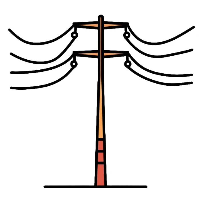 high voltage electrical pole with power lines sticker