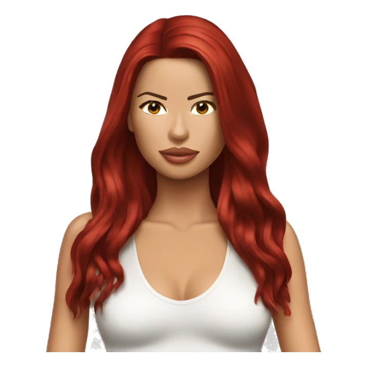 adriana lima red hair  sticker