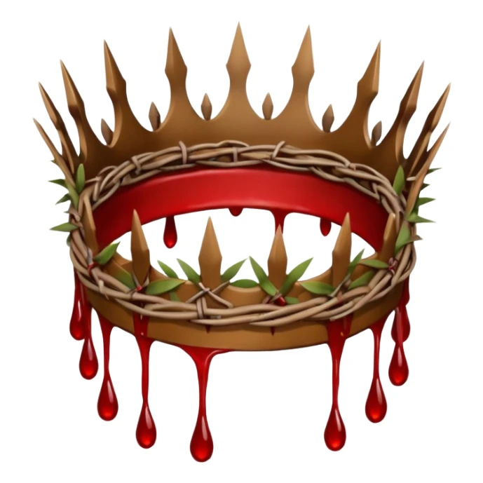 crown of thorns with blood dripping from it  sticker