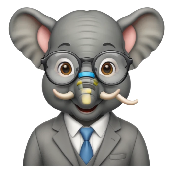 gözlüklü filler sticker