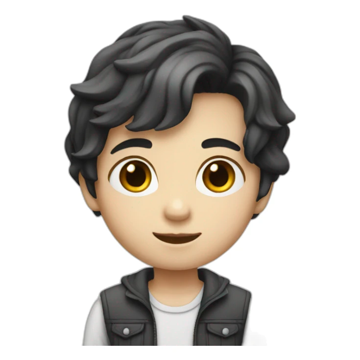 kid with dark hair5 and white skin full length sticker