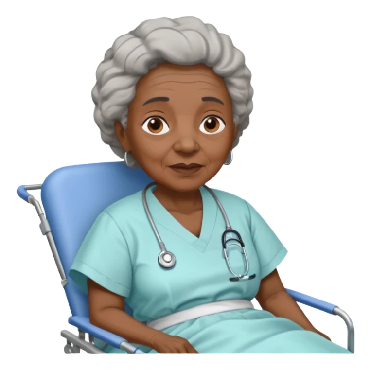 Old black woman with on stretcher sticker