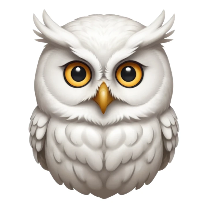 white olw half body, 45 degree lean head sticker