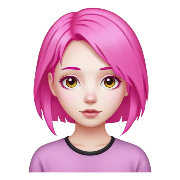 pink neon hair sticker