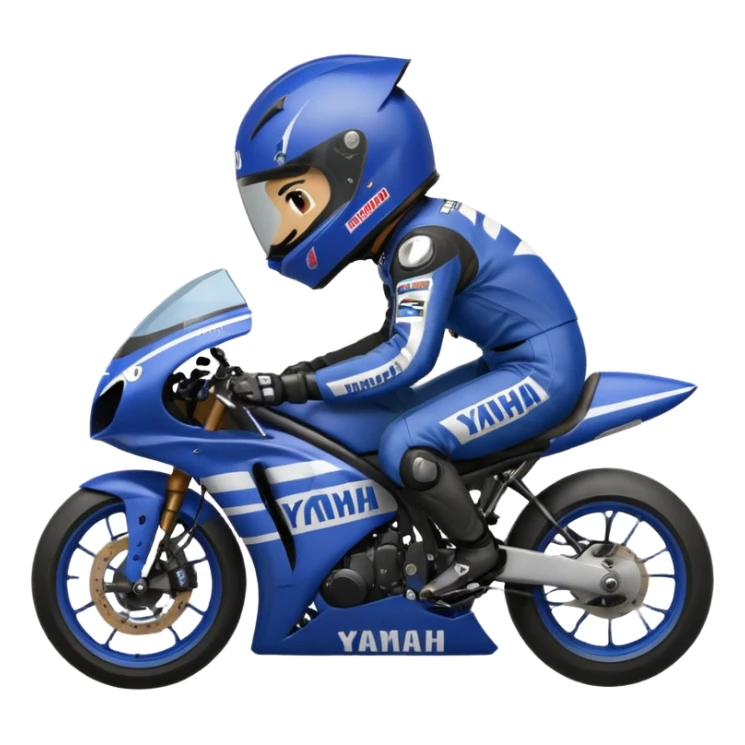 yamaha motorcycle racer with full face helmet sticker