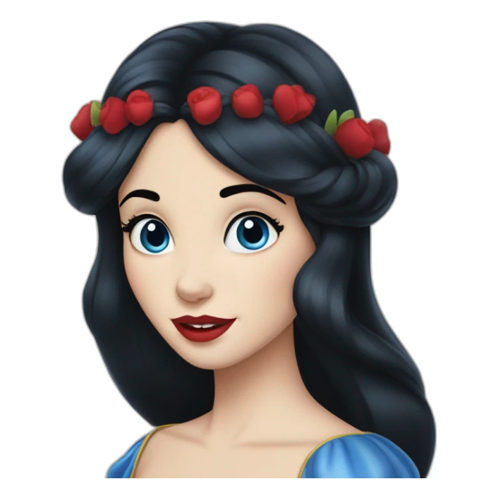 Blue-eyed black-haired snow white Disney character sticker