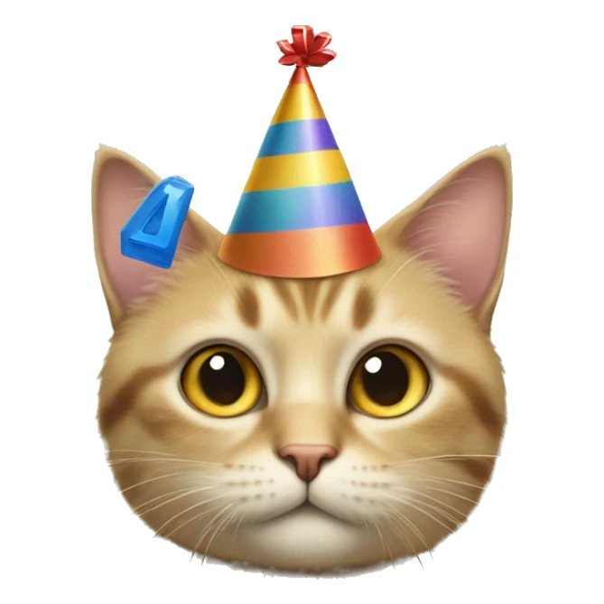 cat wearing a birthday hat winning at scrabble sticker