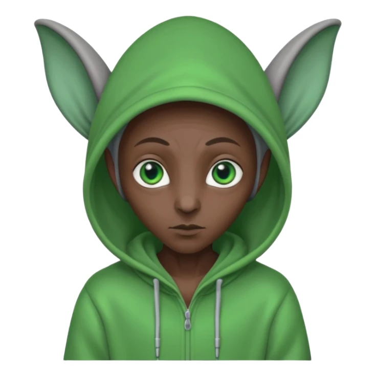 Aliens Dark gray, hoodie, long big ears sticker