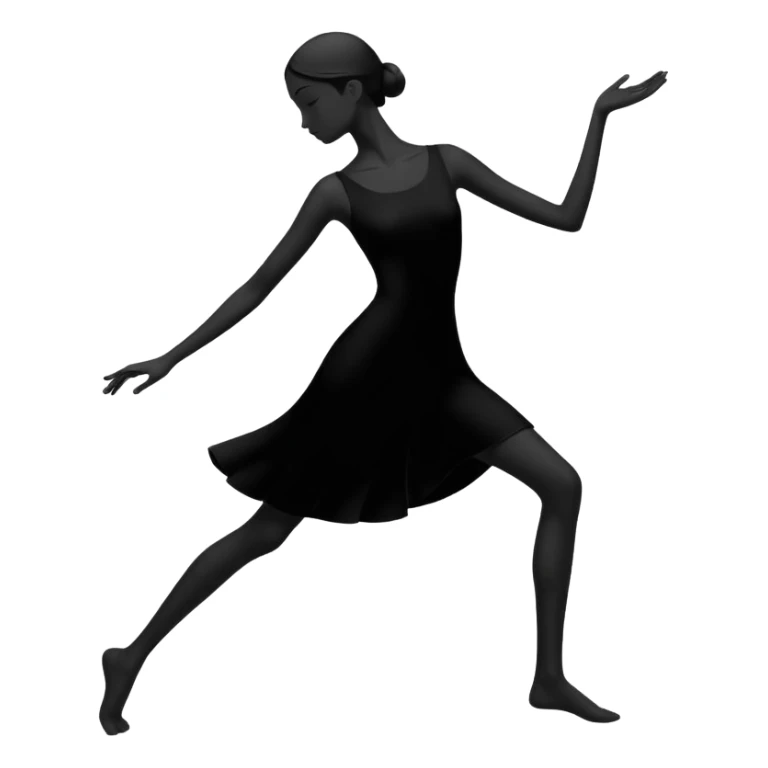 silhouette of a person in a graceful stance sticker