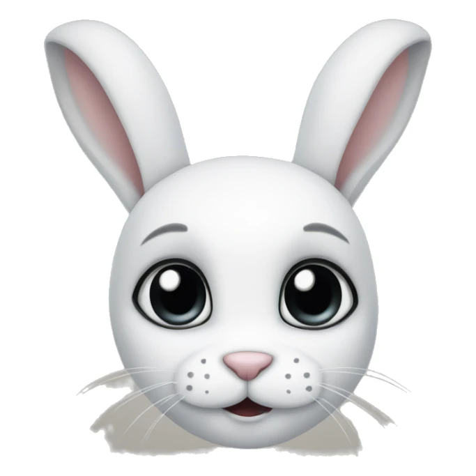 White rabbit with black eyeliner around the eyes and black ears sticker
