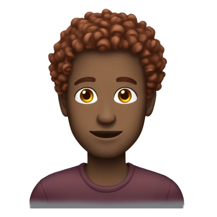 man with freckles, burgundy curly hair fade  sticker