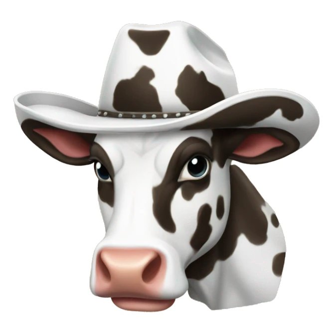Cow print cowboy hat sticker