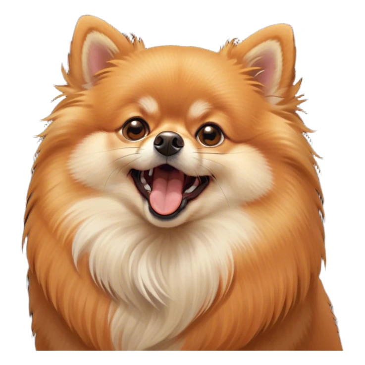 Cinematic Cute Yawning Orange Pomeranian Portrait Emoji, Head tilted slightly with a dramatic, wide-open yawn, showcasing a soft, fluffy orange Fur with a subtle shimmer, floppy ears slightly drooping, round brown eyes barely open in drowsy contentment, Simplified yet irresistibly adorable features, highly detailed, glowing with a soft, cozy glow, high shine, relaxed yet expressive, stylized with a touch of whimsy, bright and endearing, soft glowing outline, capturing the essence of a sleepy yet affectionate companion, so drowsy it feels like it could stretch right out of the screen and curl up for a nap! sticker