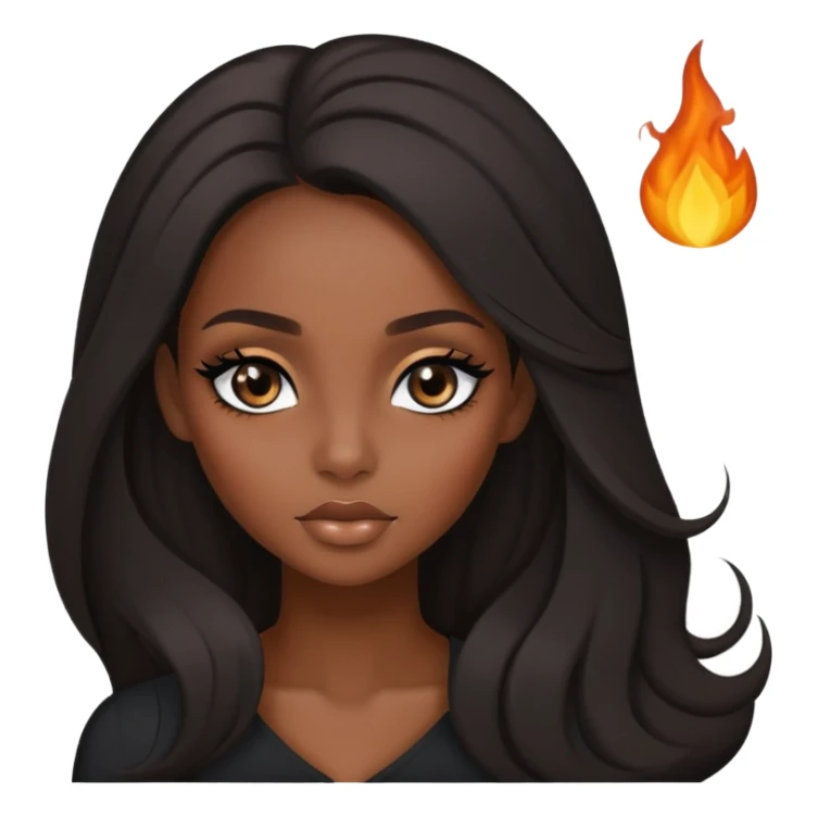 Black girl + with smoky eye+ with long 3b hair  sticker