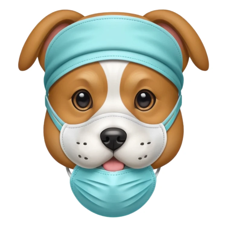 dog Wearing Medical Mask sticker