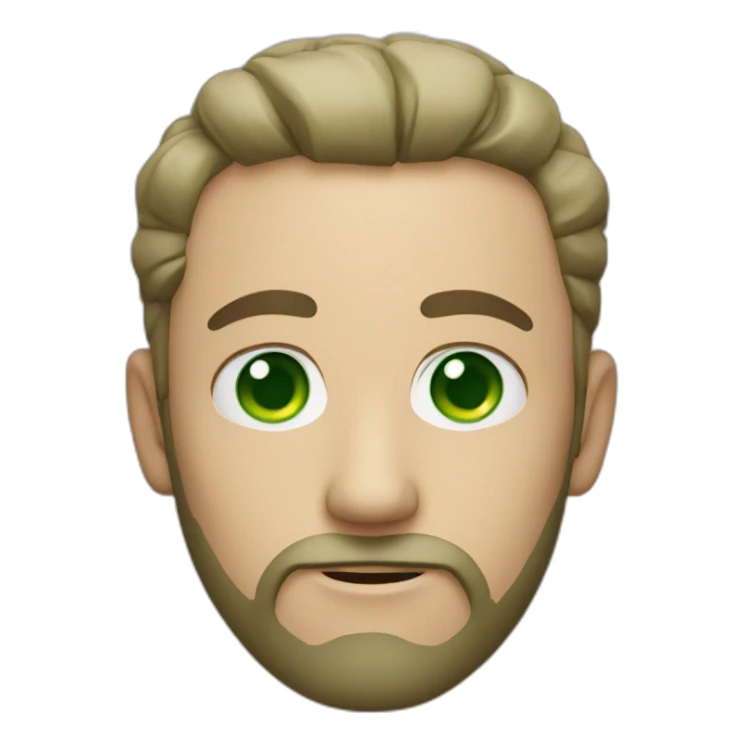 white man with beard and green eyes wants help sticker