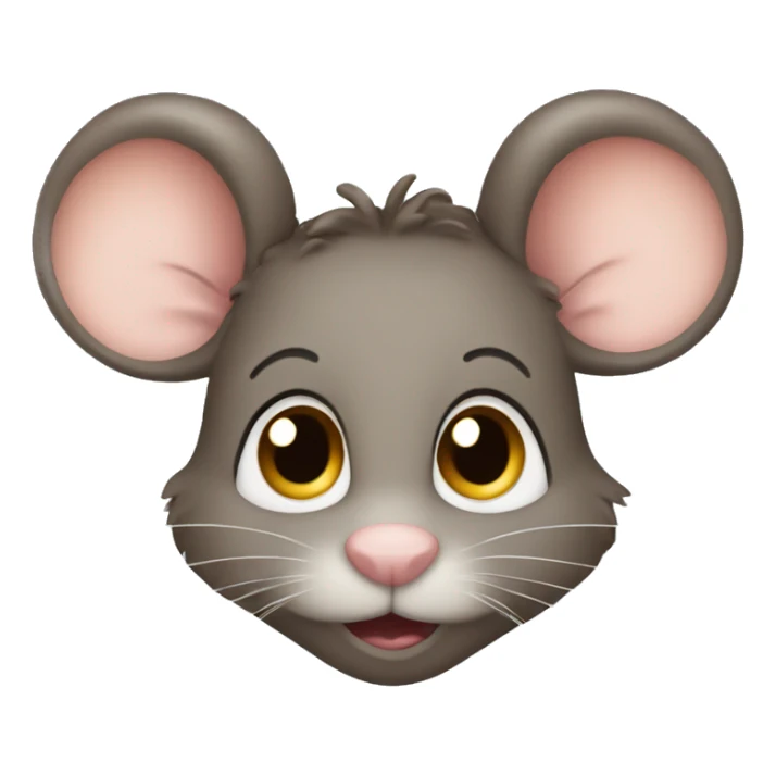 mouse with brown curly hair and lashes and lips sticker
