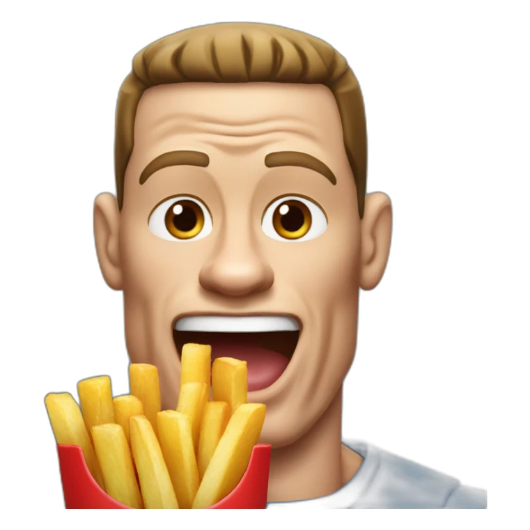john cena eating fries sticker