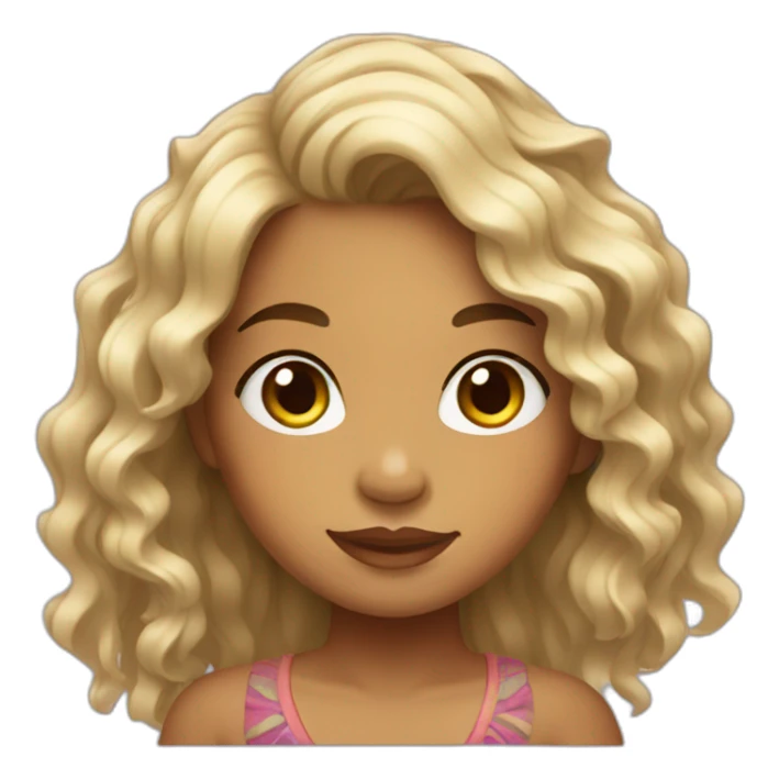 Polynesian girl with wavy hair sticker