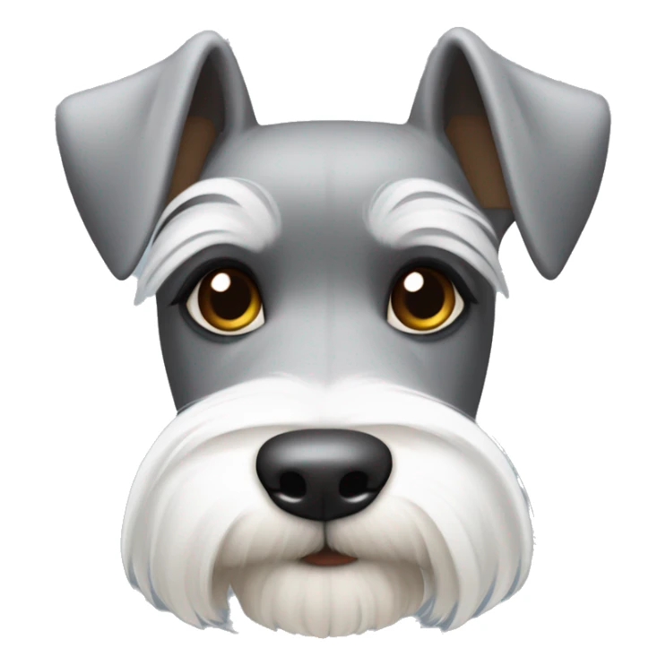 miniature schnauzer that is gray and white with brown eyes sticker