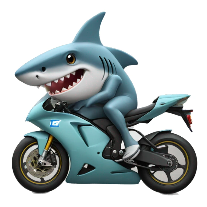 Shark on a sports bike sticker