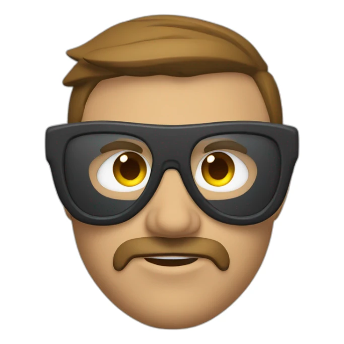 Homme chauve avec lunette qui fait de la boxe sticker