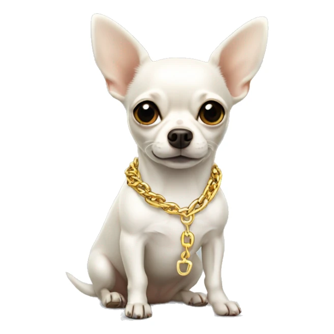 White chihuahua with gold chain sticker