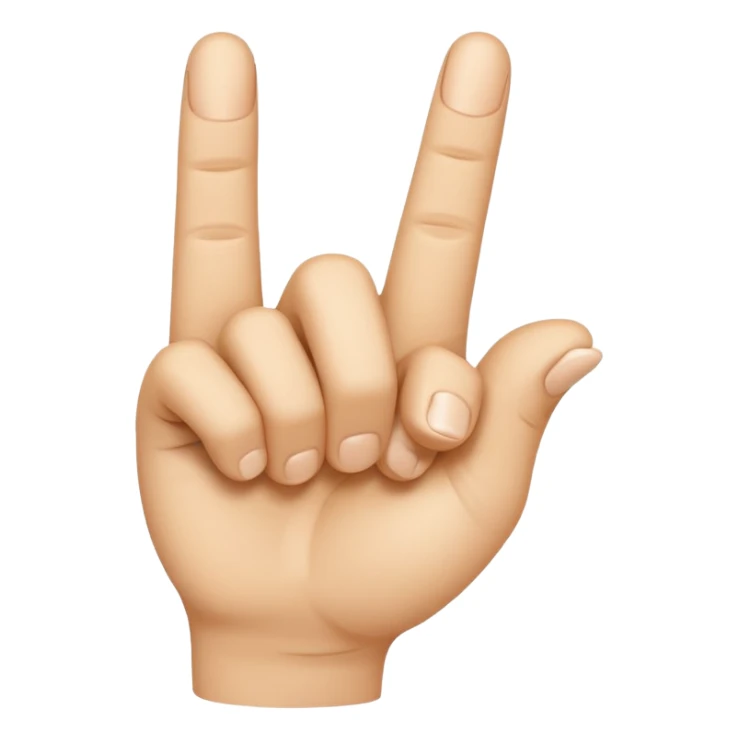 “Emoji-style hand making the letter ‘L’, with the index finger slightly curved. Clean, simple design, smooth shapes, neutral skin tone. White or transparent background, high resolution.” sticker