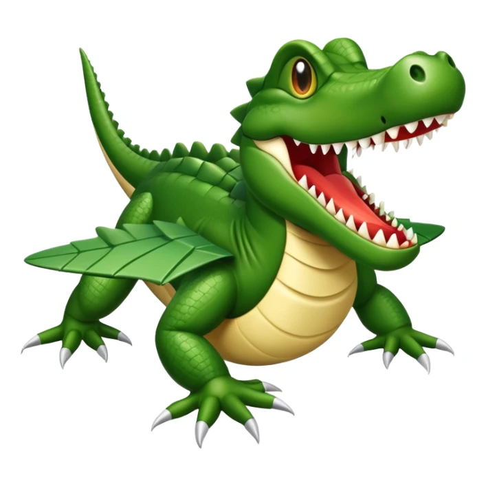 Un cocodrilo en forma de un avion de guerra con la cara de un cocodrilo sticker