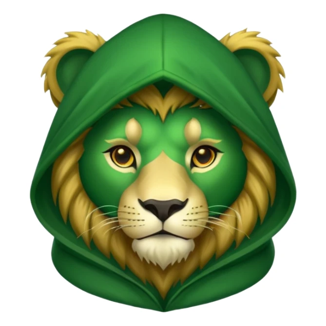 green Hooded lion  sticker