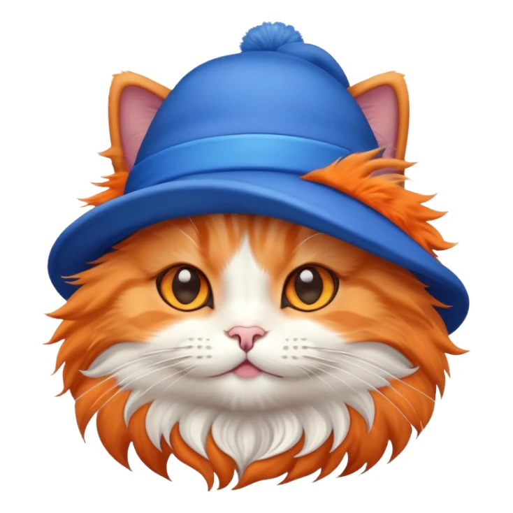 gato con sombrero color azul  sticker