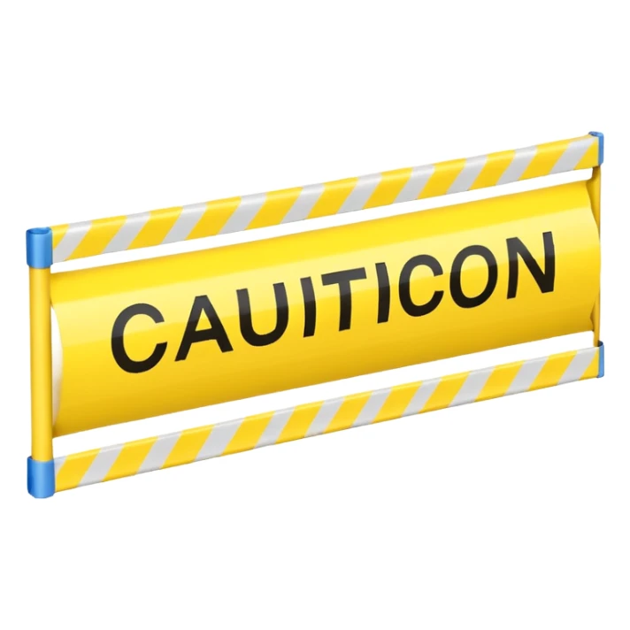 3D render of Yellow Tape(caution tape), forensic investigation aesthetic, sterile clinical lighting, cool blue undertones, sharp high-contrast details, professional clean look, Apple emoji style, isolated on white background --v 6.0 sticker