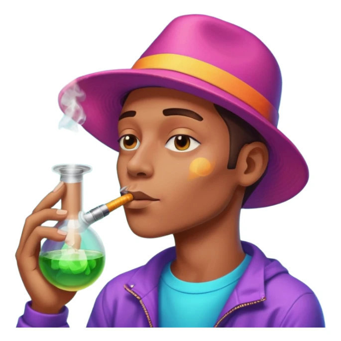 Smoking out of bong psychadelic sticker