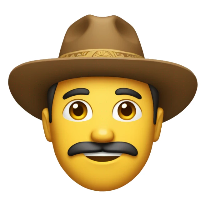 Hombre con sombrero y cara seria sticker