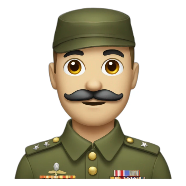 military man with a little moustache sticker