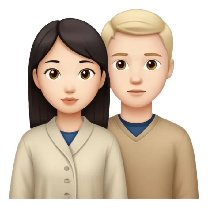 Asian girl and white boy couple sticker