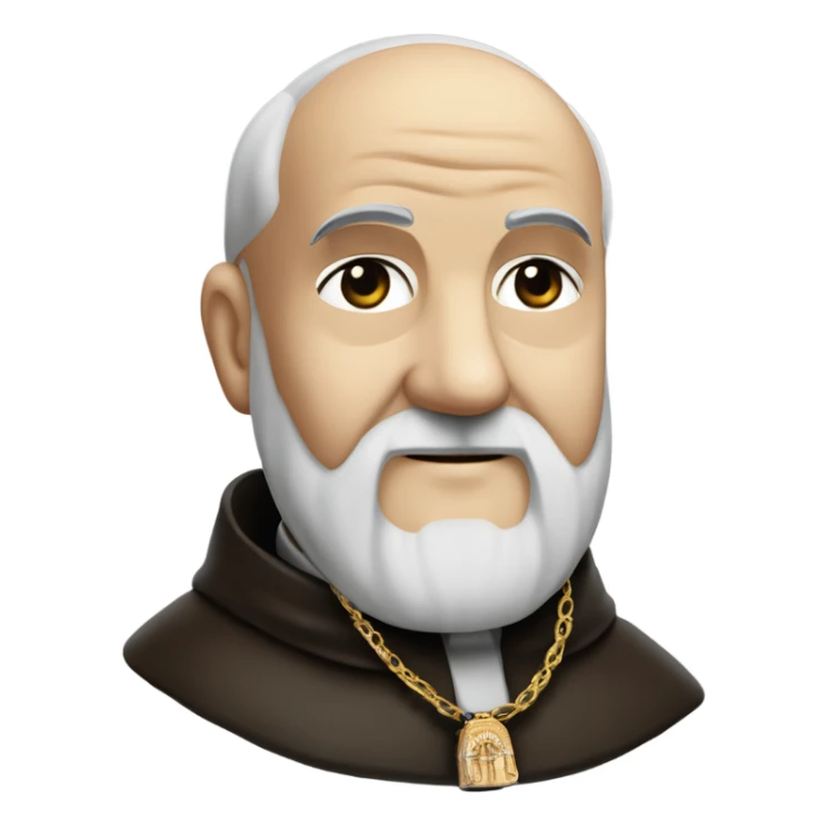 Padre Pio avec stigmates, visage de padre Pio et chapelet à la main  sticker