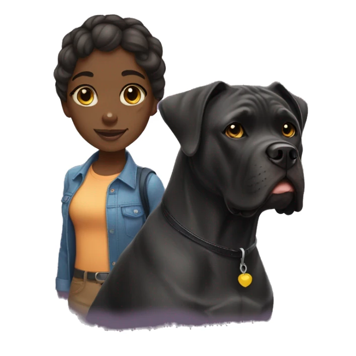 Black girl and cane corso sticker
