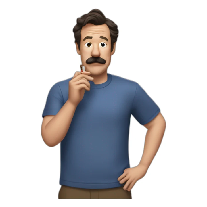 Ted Lasso smoking a side of beef sticker