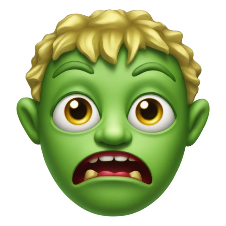 Ugly green monster with red lips and gold earrings sticker