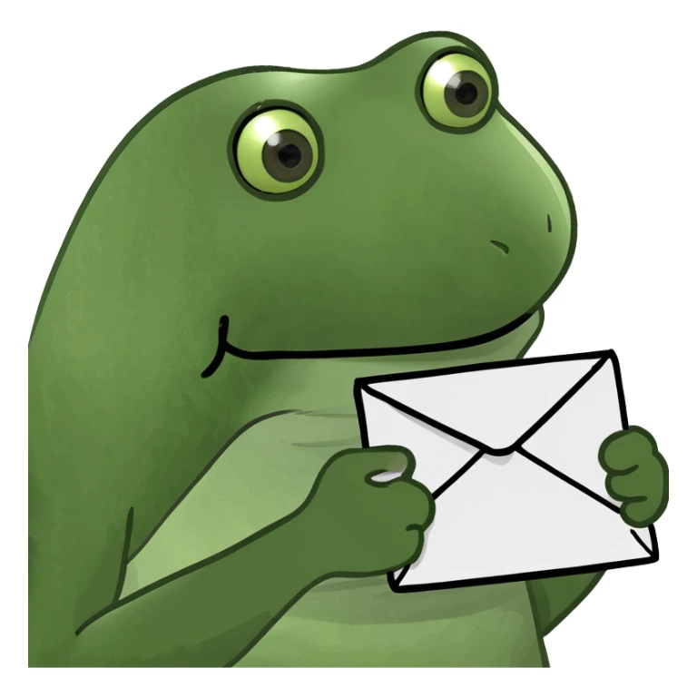 Pepe the frog holding a stylized, bold letter 'C' logo made of four concentric green arcs on a black background. The arcs are evenly spaced, forming a modern, dynamic 'C' with the open part facing right. The logo looks fresh and contemporary, with a sense of depth and movement. sticker