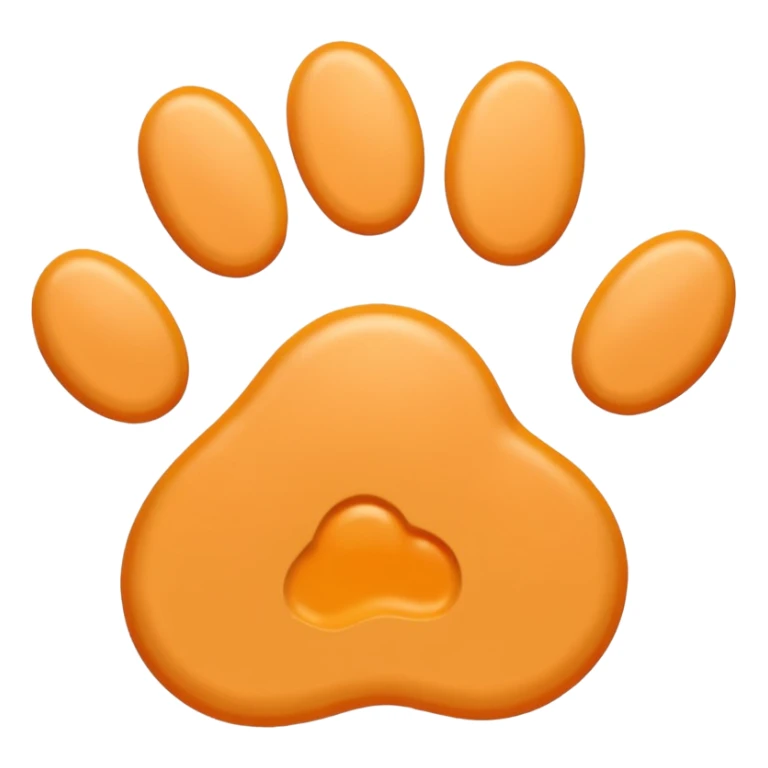 a very light pale pastel yellowy orange pawprint sticker