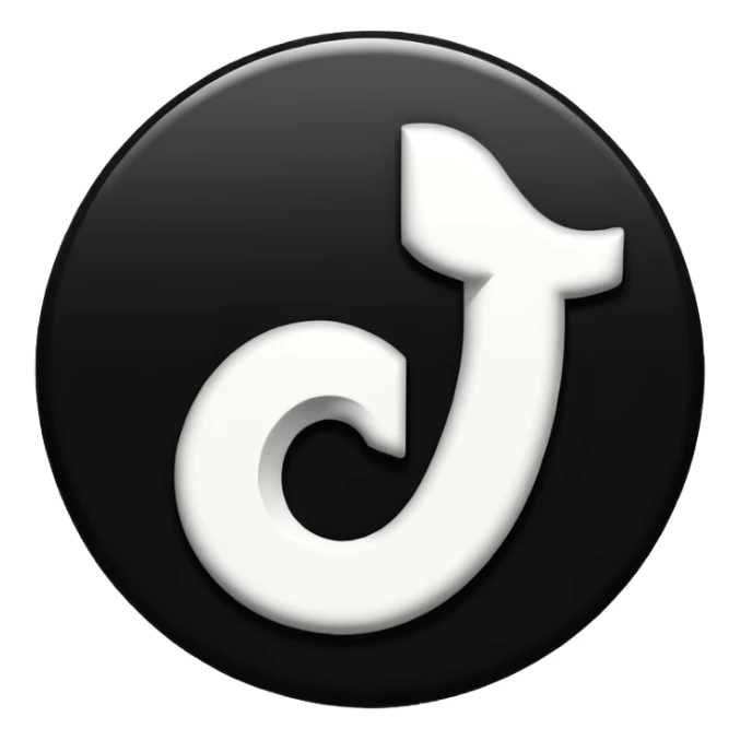 fais moi le logo tiktok en brillant stp noir et blanc sticker