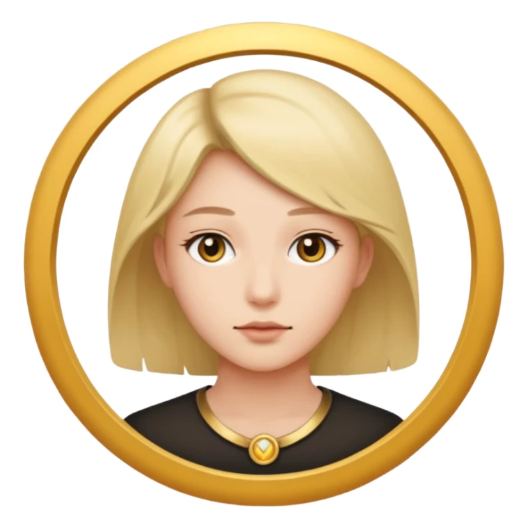 une personne joli de face dans un rond  sticker