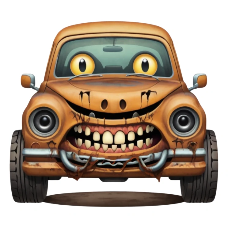 cursed muga chasing car sticker