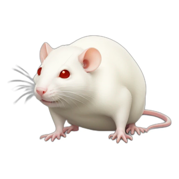 Fat Albino Rat With Red Eyes Full Body sticker