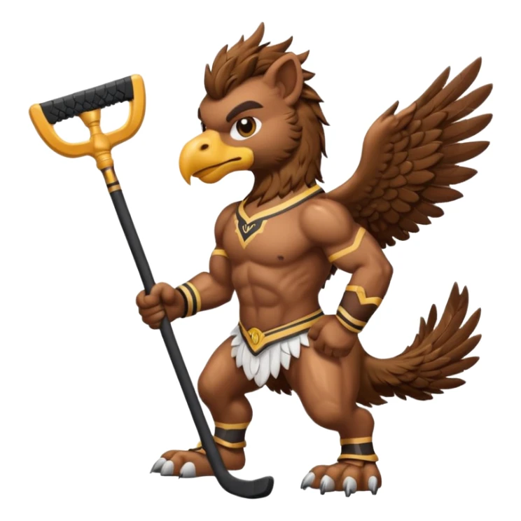 a griffin with a hockey stick sticker
