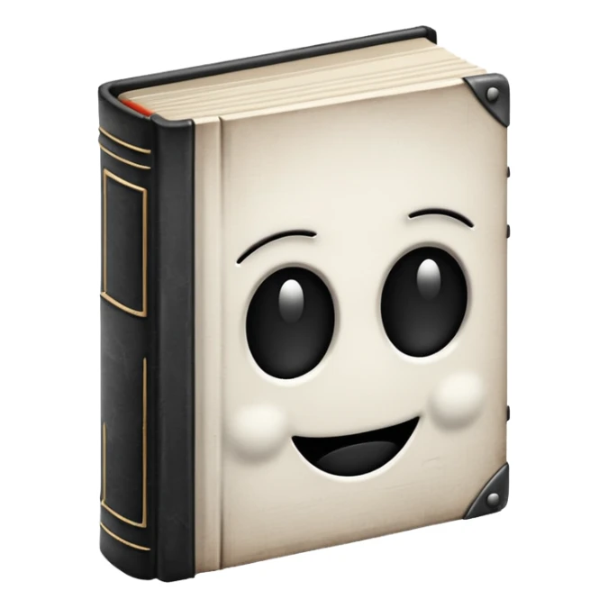 A cute 3D emoji of 1984 book sticker