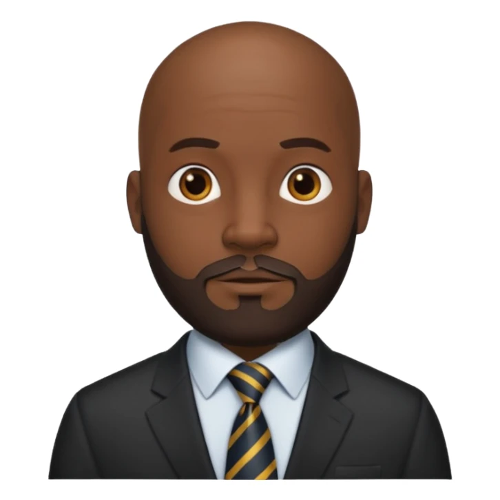 bald black men with tie with bearded sticker